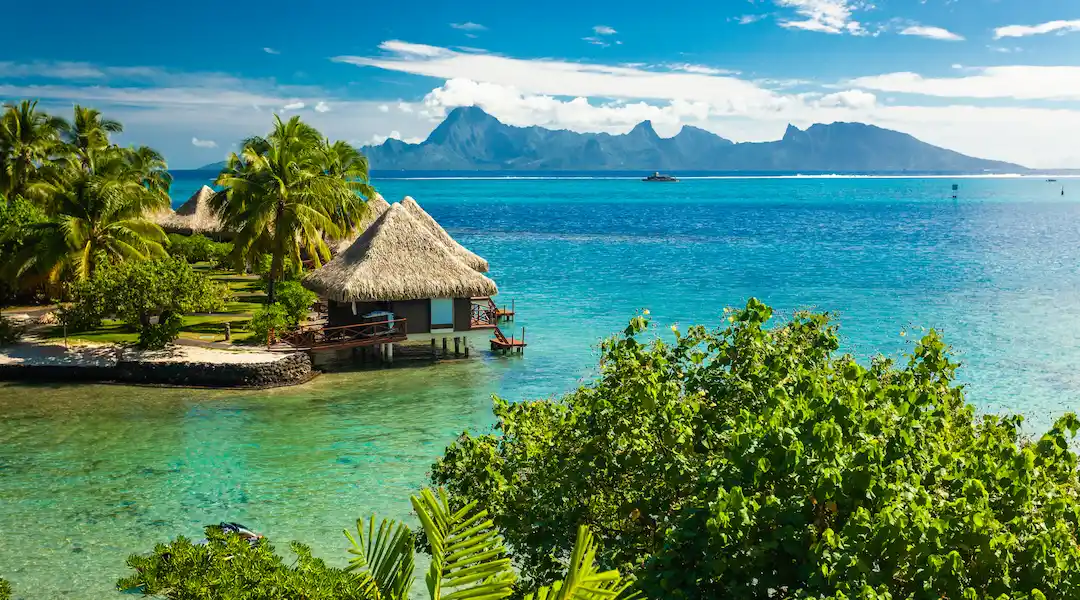 Vue sur la plage de Tahiti