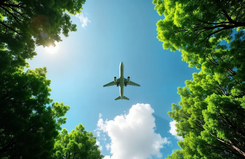 Un avion au milieu des arbres