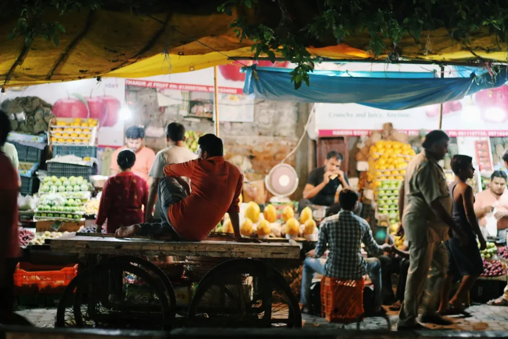 Night market in Delhi India