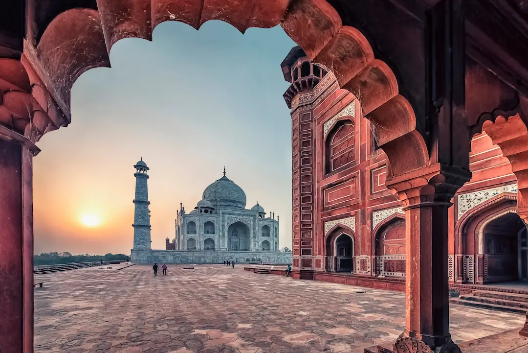 Taj Mahal in sunrise light, Agra, India